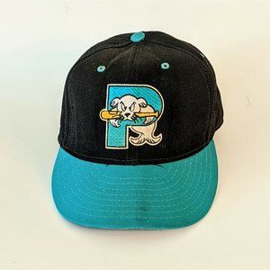 Portland Sea Dogs Fitted Black Teal Hat Size 6 7/8 Marlins USA Made MLB Vintage